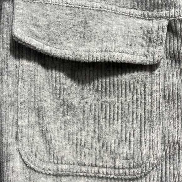 Aerie Grey Ribbed Velour Cropped Jacket size Medium. - Picture 3 of 8
